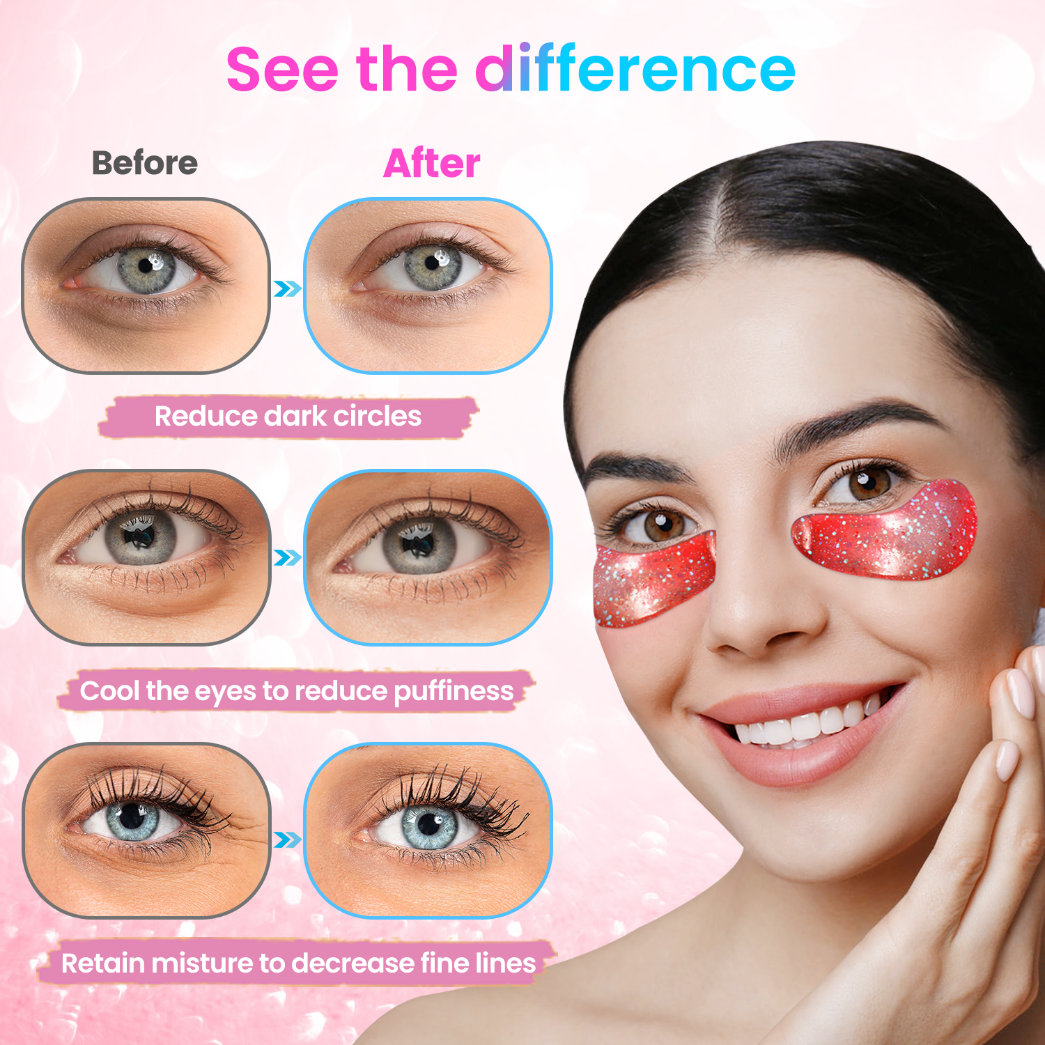 Pink Super Collagen Under eye patches